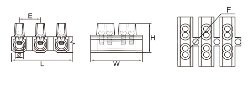 Bornier noir double ligne