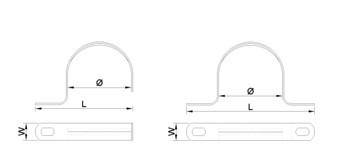 Pince en acier de fixation de sangle de trou de support de tuyau de type U